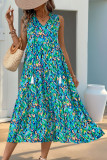 Ethnic Style Sleeveless V-Neck Printed Dress