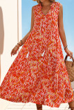 Ethnic Style Sleeveless V-Neck Printed Dress