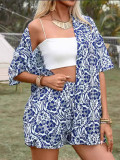 Minimally Printed Five Quarter Sleeve Set