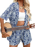 Minimally Printed Five Quarter Sleeve Set