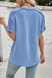 V-Neck Batball Sleeve Slit Pullover T-Shirt