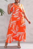 Flower V-Neck Short Sleeved Waist Cinching Dress