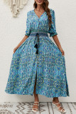 Summer Bohemian V-Neck Beach Dress