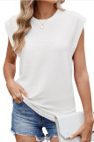 Summer Round Neck Solid Color Sleeveless T-shirt