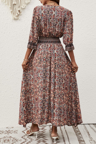Summer Bohemian V-Neck Beach Dress