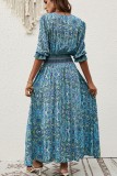 Summer Bohemian V-Neck Beach Dress