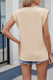 Summer Round Neck Solid Color Sleeveless T-shirt