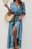 Summer Bohemian V-Neck Beach Dress