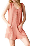Summer Solid Color Sleeveless Jumpsuit