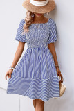Summer Bubble Short Sleeve Striped Dress