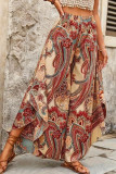 Bohemian Patterned Oversized Wide Leg Pants