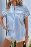 Casual Striped Short Sleeved Shirt