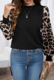 Leopard Print Round Neck Long Sleeved Shirt