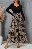 Flower Printed High Waisted Dress