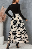 Flower Printed High Waisted Dress
