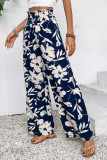 High Waisted Flower Printed Wide Leg Pants