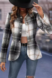 Checkered Print Small Suit Slim Fit Jacket