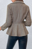 Lapel Jacquard Ruffle Edge Suit Jacket