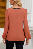 V-Neck Bubble Long Sleeved Shirt