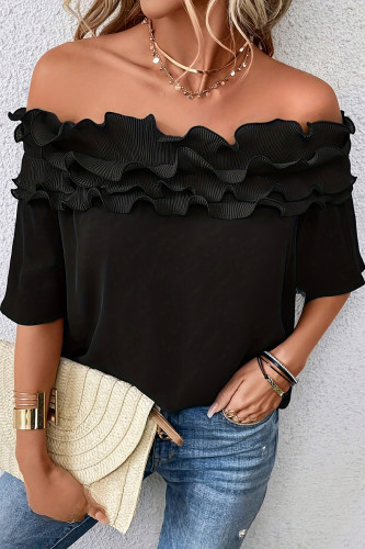 Lotus Leaf Edge One Shoulder T-Shirt