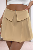 Ins Style Solid Color Pleated Skirt