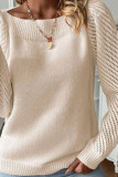 Long Sleeved One Shoulder Knitted Sweater