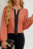 V-Neck Bubble Long Sleeved Shirt