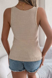 V-Neck Hollowed Out Sleeveless Knitted Sweater