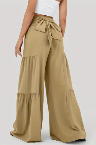 Versatile Elastic Strap Wide Leg Pants