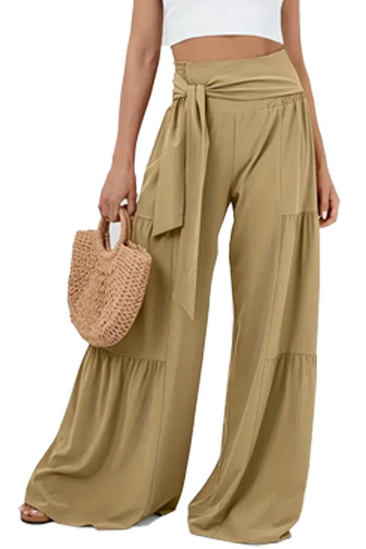 Versatile Elastic Strap Wide Leg Pants