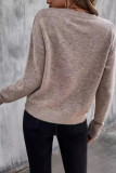 Round Neck Solid Color Versatile Knitted Sweater