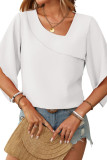 V-Neck Floral Bud Sleeve Chiffon Shirt