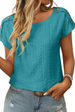 Solid Color Round Neck Short Sleeved T-Shirt