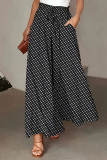 Wave Dot Printed Wide Leg Pants