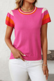 Summer Round Neck Knitted Short Sleeved Sweater