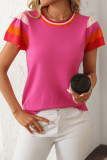 Summer Round Neck Knitted Short Sleeved Sweater