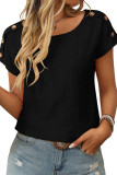 Solid Color Round Neck Short Sleeved T-Shirt