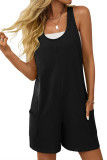 U-Neck Solid Color Sleeveless Jumpsuit