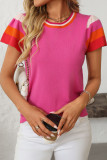 Summer Round Neck Knitted Short Sleeved Sweater