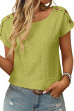 Solid Color Round Neck Short Sleeved T-Shirt