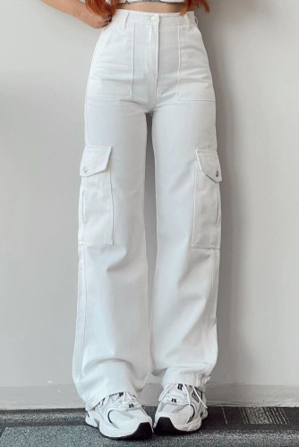 Versatile Workwear Pocket Straight Leg Pants