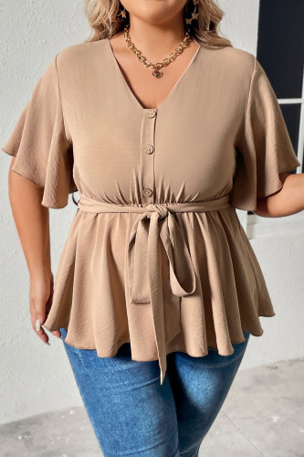 Summer V-Neck Slimming Plus Size Shirt