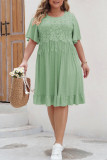 Large Size Fringe Design Round Neck Dress
