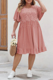 Large Size Fringe Design Round Neck Dress