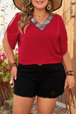 Large Size V-Neck Loose Chiffon Shirt