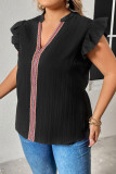 Large Size V-Neck Lace Loose Shirt