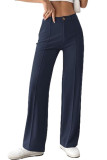 Solid Color Loose Wide Leg Casual Pants