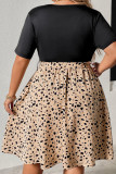 V-Neck Short Sleeved Pleated Dress