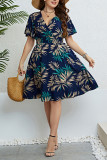 Summer V-Neck Slimming Short Sleeve Dress