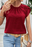 Round-Neck Petal Sleeve Tops